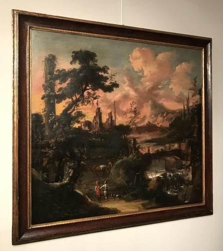 Fantastic landscape at sunset  - Venetian school of the 18th century - 